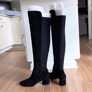 NWT Antonio Melani Tall Black Suede Boots